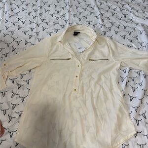 Rue21 Cream Blouse with Unique Print